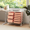 9-Drawer Rolling Storage Cart Tools Scrapbook Paper Organizer-Pink