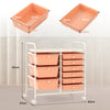 9-Drawer Rolling Storage Cart Tools Scrapbook Paper Organizer-Pink