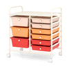 9-Drawer Rolling Storage Cart Tools Scrapbook Paper Organizer-Red