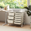 9-Drawer Rolling Storage Cart Tools Scrapbook Paper Organizer-White