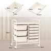 9-Drawer Rolling Storage Cart Tools Scrapbook Paper Organizer-White