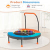 90 cm Folding  Mini Trampoline for Kids with Lights and Padded Safety Cover-Multicolor