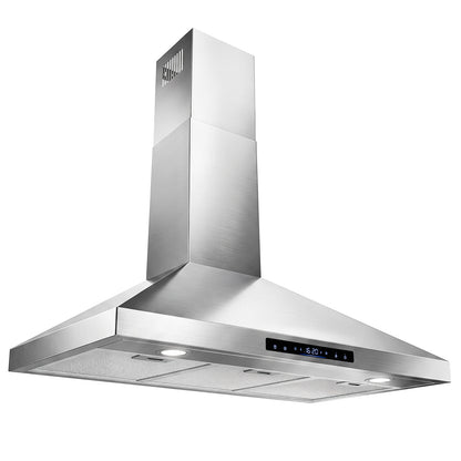 90 cm Wall Mount Range Hood 744 km/h-Sliver