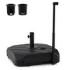 90 kg Fillable Patio Umbrella Base with Wheels and Telescopic Pull Rod