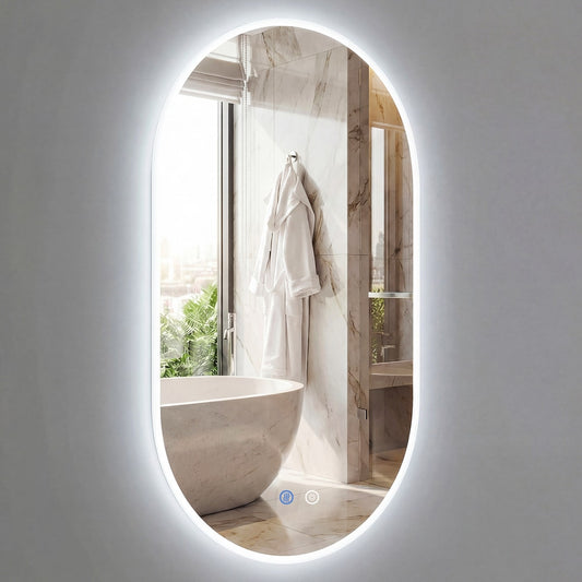 Lighted Mirror for Bathroom Wall Backlit Shatterproof Mirror with illuminated edge