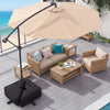 900D Oxford Fillable Heavy-Duty Weatherproof Cantilever Offset Patio Umbrella Stand with Slots-Black
