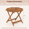 90CM Solid Wood Patio Dining Table with 5cm Umbrella Hole and Slatted Tabletop