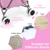 90L Folding Shopping Trolley with Removable Waterproof Bag and Cover-Pink