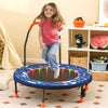 90 cm Folding  Mini Trampoline for Kids with Lights and Padded Safety Cover-Navy