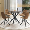 90CM Wood Dining Table with Intersecting Pedestal Base-Black