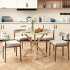 90CM Wood Dining Table with Intersecting Pedestal Base-Brown
