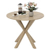 90CM Wood Dining Table with Intersecting Pedestal Base-Brown