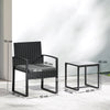 Outsunny Rattan Bistro Set, 3 Piece Garden Furniture Set with Glass Top Table and Cushions, Dark Grey
