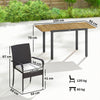 Outsunny 7 Piece Rattan Garden Furniture Set, 6 Seater Garden Table and 6 Stackable Chairs with Extendable Acacia Wood Tabletop