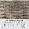Outsunny 6 Pieces Outdoor PE Rattan Garden Furniture, Patio Wicker Sectional Conversation Corner Sofa w/ Soft Padded Cushion & Liftable Coffee Table, Light Grey