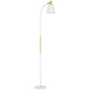 HOMCOM Floor Lamp for Living Room, Spotlight Reading Standing Lamp with Adjustable Height, Rocker on/off Switch, Indoor Task Lighting for Bedroom, Office, White (Bulb not Included)