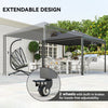 Outsunny 3 x 6m Garden Gazebo with Extendable Awning and Wheels,√Ç UPF30+ Outdoor√Ç Metal Gazebo√Ç Canopy√Ç Shelter√Ç for BBQ, Event, Party