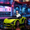 HOMCOM Lamborghini Sian Licensed 12V Kids Electric Ride On Car 2 Motors Toy Car with Remote Control Music Lights MP3 for 3-5 Years Green