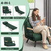 HOMCOM 4-in-1 Velvet-Feel Single Chair Bed, with Pillow - Green