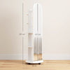 HOMCOM 2-in-1 Full Length Mirror with Storage Shelves, Floor Mirror with 4 Wheels, Coat Rack, Hooks, White