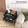 HOMCOM Elegant Two-Drawer Bedside Table Set of 2 - Black