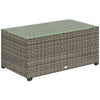 Outsunny 90 x 50cm Glass-Top Rattan Side Table - Dark Grey
