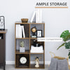 HOMCOM Industrial Style Storage Shelf, Bookcase, Bookshelf with 6 Compartments, Freestanding Shelving Unit for Living Room, Home Study, Rustic Brown