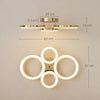 HOMCOM LED Ceiling Light, Modern 4 Rings Ceiling Lamp with Wall Switch Control, 40W 4350lm Flush Mount Ceiling Light with 3500K/4500K/6000K Colour Temperatures for Living Room, Bedroom, Gold Tone