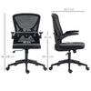 Vinsetto Mesh Back Office Chair, with Flip-Up Arms - Black