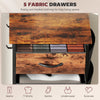 HOMCOM Chest of Five Fabric Drawers - Rustic Brown