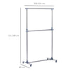 HOMCOM Heavy Duty Clothes Hanger Garment Rail Hanging Display Stand Rack w/ Wheels Adjustable