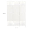 HOMCOM 3 Panel Folding Room Divider, Privacy Screen, Paravent Partition Separator for Living Room, Bedroom, White