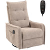HOMCOM Recliner Armchair, Chenille Recliner Chair with Massage and Heat, 360Â° Swivel Rocking Manual Recliner, Brown