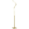 HOMCOM LED Floor Lamp with 3 Adjustable Brightness, Modern Dimmable Standing Lamp with Foot Switch for Bedroom, Living Room, Gold Tone