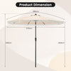 9 FT Patio Umbrella with Fringe Tassel Umbrella with Tilt and Crank-Beige
