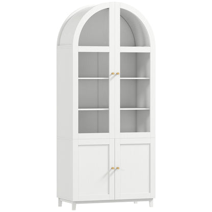 HOMCOM 180cm Tall Kitchen Cupboard in White