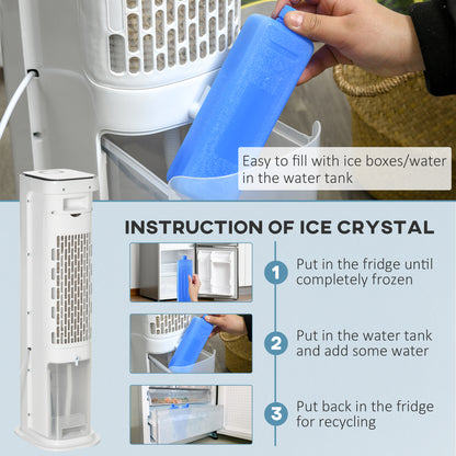 HOMCOM Evaporative Air Cooler in White