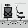 Vinsetto Ergonomic Office Chair, High Back Mesh Computer Desk Chair with Adjustable Headrest and Lumbar Support, Rotatable Armrests, Tilt Function for Home Office, Black
