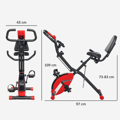 SPORTNOW Five-in-one Foldable Exercise Bike in Red