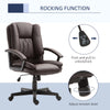 HOMCOM Office Chair, Computer Desk Chair, PU Leather Mid Back Executive Chair with Adjustable Height and Swivel Rolling Wheels for Home Study, Brown