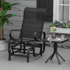 Outsunny Outdoor Gliding Rocking Chair with Sturdy Metal Frame Garden Comfortable Swing Chair, Black