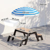 AIYAPLAY Kids Garden Furniture with Parasol, 3 in 1 Wooden Sand and Water Table with 2 Hidden Play Boxes for Patio, Ages 3-6