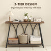 HOMCOM Narrow Console Table, Industrial 2-Tier Sofa Table with Metal Frame for Entryway, Living Room, 120x30x80cm, Rustic Brown