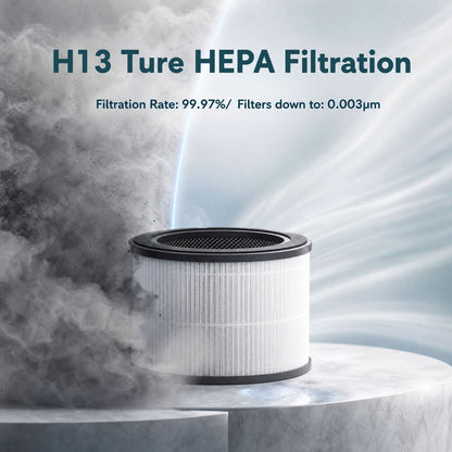 HOMCOM H13 True HEPA Replacement Filter for Air Purifier (Model 823-097), Activated Carbon Filter for Smoke, Odours, 2 Pack