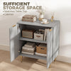 HOMCOM Sideboard Buffet Cabinet, Modern Kitchen Storage Cabinet with Adjustable Shelf and Metal Legs, Grey