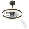 HOMCOM Ceiling Fan with LED Light and Remote - Black