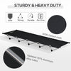 Outsunny Lightweight Camping Bed, Aluminium Portable Camp Cot w/ Strong Support 150kg and Carry Bag for Camping, Black