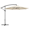 Outsunny 3 m Overhanging Cantilever Parasol, with Cross Base - Cream White