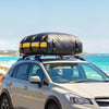 Outsunny Car Roof Bag, 21 Cubic Feet Waterproof Soft Car Roof Box Roofing Cargo Carrier w/ Reflective Arrows, Door Hooks, Yellow