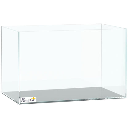 PawHut Fish Tank Bare Glass for DIY Glass Aquarium with Protective Base Mat 24L Transparent for Fish Shrimps